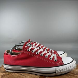 Converse Chuck Taylor All Star Low Mens Size 9 Red Canvas Shoes Sneakers